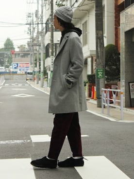 「ニットキャップ」｜「アイテム（スリッポン）」を使った、YUKIさん（メンズ・176cm）の秋コーディネート