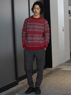 「ウールパンツ」｜YUKIさん（メンズ・176cm）の冬コーディネート