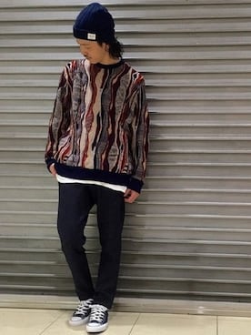「カラーアイテム」｜YUKIさん（メンズ・176cm）の冬コーディネート