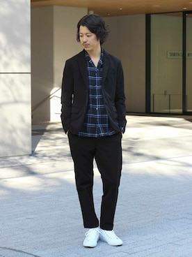 「アイテム（テーラードジャケット）」を使った、YUKIさん（メンズ・176cm）の冬コーディネート