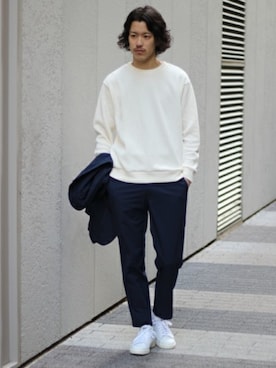「SET UP」｜「アイテム（スラックス）」を使った、YUKIさん（メンズ・176cm）の冬コーディネート