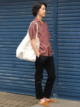 「アイテム（バッグ、ホワイト系）」を使った、YUKIさん（メンズ・176cm）の春コーディネート