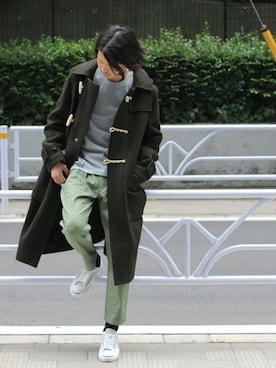 「アイテム（ダッフルコート）」を使った、YUKIさん（メンズ・176cm）の秋コーディネート