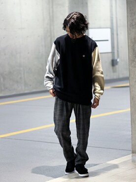 Champion Js チャンピオン別注 リバースウィーブクレイジークルーネック を使った人気ファッションコーディネート Wear