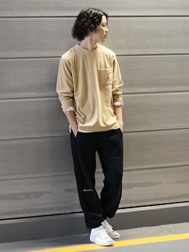 「Champion（チャンピオン）のアイテム（その他パンツ）」を使った、YUKIさん（メンズ・176cm）の夏コーディネート