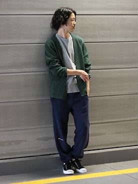 「Champion（チャンピオン）のアイテム（その他パンツ）」を使った、YUKIさん（メンズ・176cm）の秋コーディネート