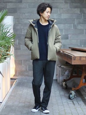 「アイラブCONVERSE」｜「アイテム（パンツ）」を使った、YUKIさん（メンズ・176cm）の冬コーディネート