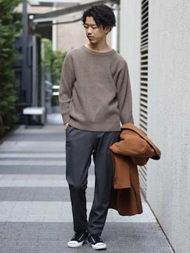 「アイラブCONVERSE」｜「アイテム（パンツ）」を使った、YUKIさん（メンズ・176cm）の冬コーディネート