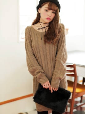 「GRL（グレイル）のアイテム（レッグウェア）」を使った、GRLグレイル_OFFICIALさん（レディース・155cm）の冬コーディネート