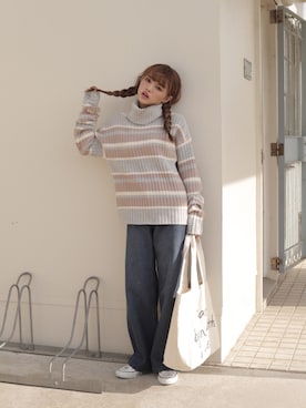 「GRL（グレイル）のアイテム（トートバッグ）」を使った、GRLグレイル_OFFICIALさん（レディース・155cm）の冬コーディネート
