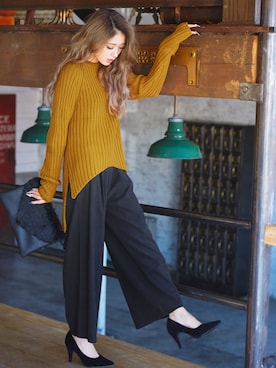 「アイテム（クラッチバッグ）」を使った、GRLグレイル_OFFICIALさん（レディース・166cm）の冬コーディネート