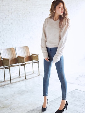 「GRL（グレイル）のアイテム（ピアス（両耳用））」を使った、GRLグレイル_OFFICIALさん（レディース・166cm）の冬コーディネート