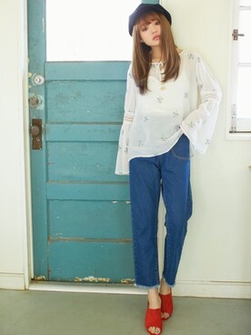 「GRL（グレイル）のアイテム（キャスケット）」を使った、GRLグレイル_OFFICIALさん（レディース・155cm）の春コーディネート