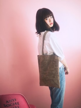 「GRL（グレイル）のアイテム（トートバッグ）」を使った、GRLグレイル_OFFICIALさん（レディース・166cm）の春コーディネート