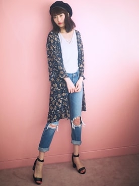 「GRL（グレイル）のアイテム（ハンチング/ベレー帽）」を使った、GRLグレイル_OFFICIALさん（レディース・167cm）の春コーディネート