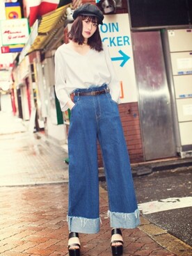 「GRL（グレイル）のアイテム（キャスケット）」を使った、GRLグレイル_OFFICIALさん（レディース・167cm）の春コーディネート