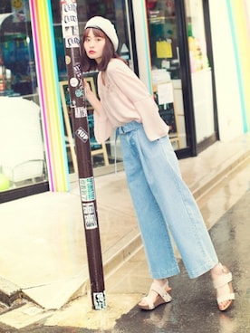 「GRL（グレイル）のアイテム（帽子）」を使った、GRLグレイル_OFFICIALさん（レディース・167cm）の春コーディネート