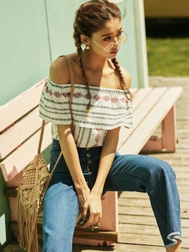 「リング」｜「アイテム（パンツ）」を使った、GRLグレイル_OFFICIALさん（レディース・166cm）の春コーディネート