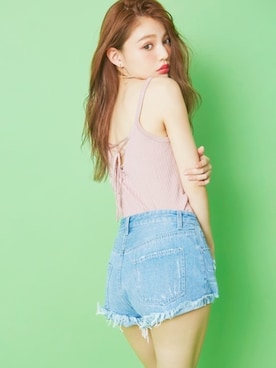 「GRL（グレイル）のアイテム（キャミソール）」を使った、GRLグレイル_OFFICIALさん（レディース・155cm）の夏コーディネート