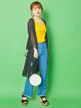 「GRL（グレイル）のアイテム（キャミソール）」を使った、GRLグレイル_OFFICIALさん（レディース・155cm）の夏コーディネート