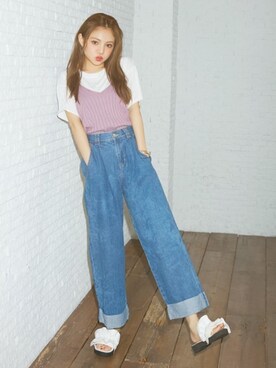 「GRL（グレイル）のアイテム（キャミソール）」を使った、GRLグレイル_OFFICIALさん（レディース・155cm）の夏コーディネート