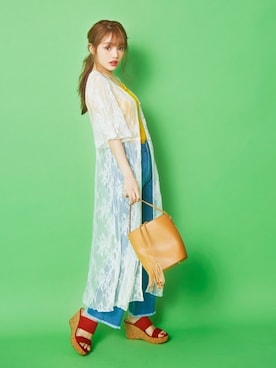 「GRL（グレイル）のアイテム（キャミソール）」を使った、GRLグレイル_OFFICIALさん（レディース・155cm）の夏コーディネート