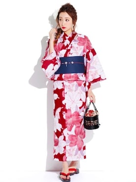 「GRL（グレイル）のアイテム（浴衣）」を使った、GRLグレイル_OFFICIALさん（レディース・158cm）の夏コーディネート