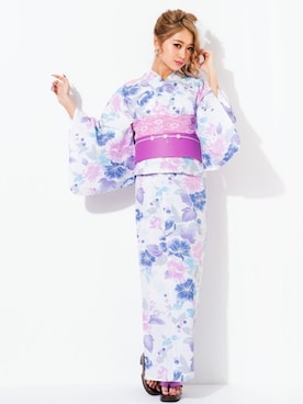 「GRL（グレイル）のアイテム（浴衣）」を使った、GRLグレイル_OFFICIALさん（レディース・166cm）の夏コーディネート