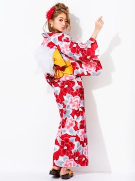 「GRL（グレイル）のアイテム（浴衣）」を使った、GRLグレイル_OFFICIALさん（レディース・166cm）の夏コーディネート