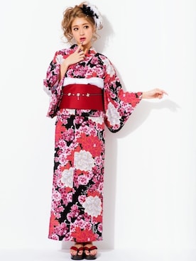 「GRL（グレイル）のアイテム（浴衣）」を使った、GRLグレイル_OFFICIALさん（レディース・166cm）の夏コーディネート