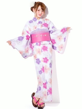 「GRL（グレイル）のアイテム（浴衣）」を使った、GRLグレイル_OFFICIALさん（レディース・155cm）の夏コーディネート