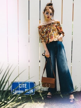 「アイテム（シャツ/ブラウス、イエロー系）」を使った、GRLグレイル_OFFICIALさん（レディース・155cm）の夏コーディネート