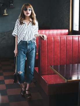 「スキッパーシャツ」｜GRLグレイル_OFFICIALさん（レディース・155cm）の夏コーディネート