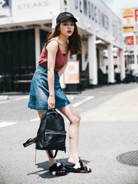 「GRL（グレイル）のアイテム（キャミソール）」を使った、GRLグレイル_OFFICIALさん（レディース・155cm）の夏コーディネート