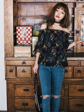 「アイテム（チョーカー）」を使った、GRLグレイル_OFFICIALさん（レディース・155cm）の夏コーディネート