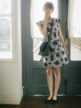 Grl グレイル の グレンチェックフロッキー花柄ワンピース ワンピース Wear