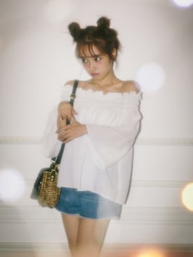 「GRL（グレイル）のアイテム（かごバッグ）」を使った、GRLグレイル_OFFICIALさん（レディース・158cm）の夏コーディネート