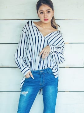 「スキッパーシャツ」｜GRLグレイル_OFFICIALさん（レディース・166cm）の秋コーディネート