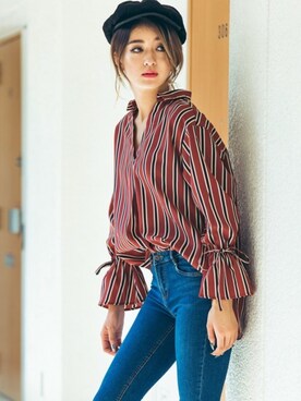「GRL（グレイル）のアイテム（キャスケット）」を使った、GRLグレイル_OFFICIALさん（レディース・166cm）の秋コーディネート