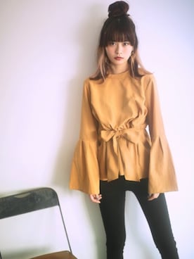 「GRL（グレイル）のアイテム（シャツ/ブラウス）」を使った、GRLグレイル_OFFICIALさん（レディース・166cm）の秋コーディネート