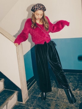 「ベロア」｜「アイテム（帽子）」を使った、GRLグレイル_OFFICIALさん（レディース・158cm）の秋コーディネート