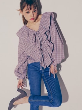 「フリルトップス」｜GRLグレイル_OFFICIALさん（レディース・158cm）の秋コーディネート