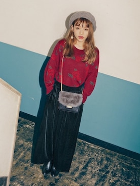 「GRL（グレイル）のアイテム（ハンチング/ベレー帽）」を使った、GRLグレイル_OFFICIALさん（レディース・158cm）の秋コーディネート