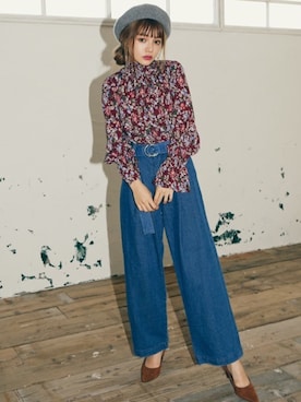 「GRL（グレイル）のアイテム（ハンチング/ベレー帽）」を使った、GRLグレイル_OFFICIALさん（レディース・158cm）の秋コーディネート
