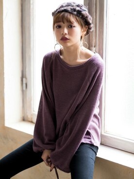 「GRL（グレイル）のアイテム（ハンチング/ベレー帽）」を使った、GRLグレイル_OFFICIALさん（レディース・158cm）の秋コーディネート