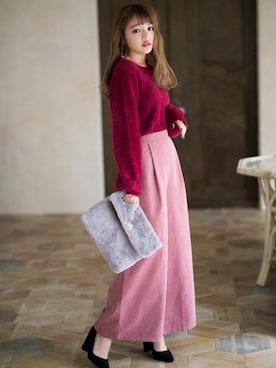 「アイテム（クラッチバッグ、グレー系）」を使った、GRLグレイル_OFFICIALさん（レディース・155cm）の秋コーディネート