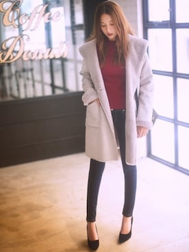 「GRL（グレイル）のアイテム（ダウンジャケット/コート）」を使った、GRLグレイル_OFFICIALさん（レディース・165cm）の秋コーディネート