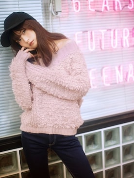 「GRL（グレイル）のアイテム（キャップ）」を使った、GRLグレイル_OFFICIALさん（レディース・167cm）の冬コーディネート