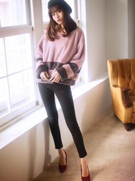 「GRL（グレイル）のアイテム（ハンチング/ベレー帽）」を使った、GRLグレイル_OFFICIALさん（レディース・167cm）の冬コーディネート