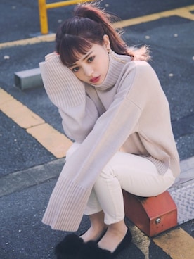 「GRL（グレイル）のアイテム（ピアス（両耳用））」を使った、GRLグレイル_OFFICIALさん（レディース・158cm）の冬コーディネート